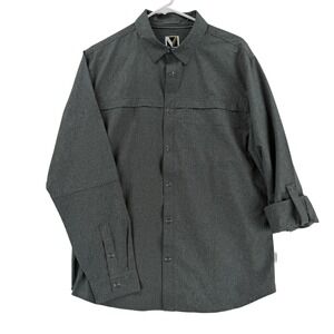 Voyager Backslope Shirt Mens Medium Gray Long Sleeve Woven Button‎ Up NWT